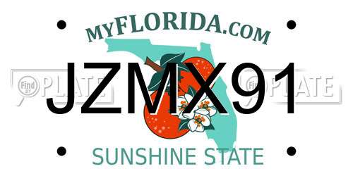 JZMX91 Florida License Plate