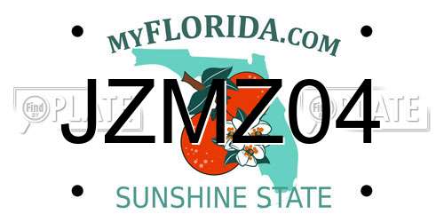 JZMZ04 Florida License Plate