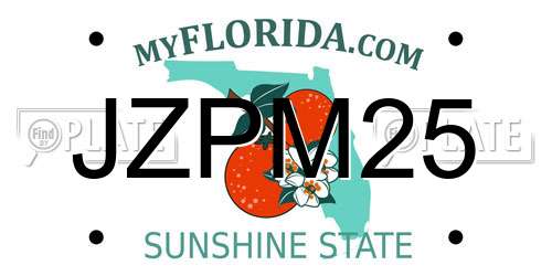 JZPM25 Florida License Plate