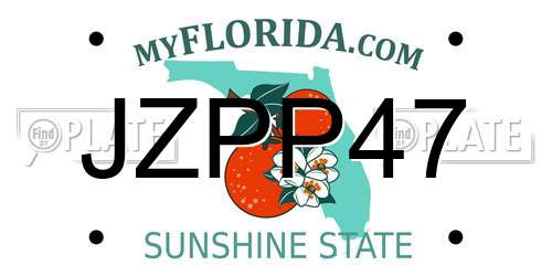 JZPP47 Florida License Plate
