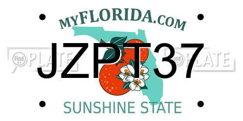JZPT37 Florida License Plate