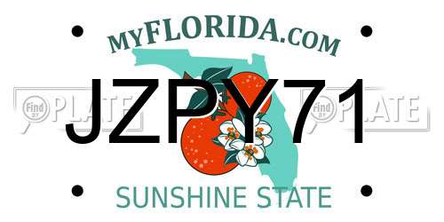 JZPY71 Florida License Plate