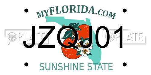 JZQJ01 Florida License Plate
