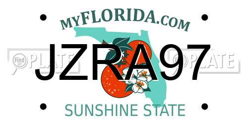 JZRA97 Florida License Plate