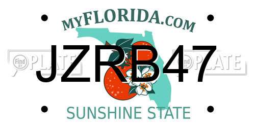 JZRB47 Florida License Plate