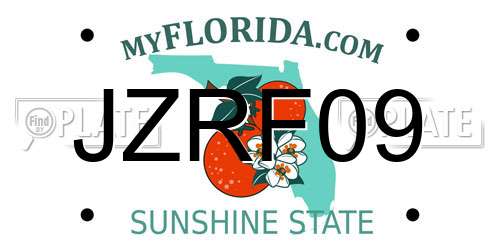 JZRF09 Florida License Plate