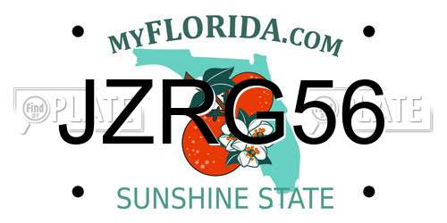 JZRG56 Florida License Plate