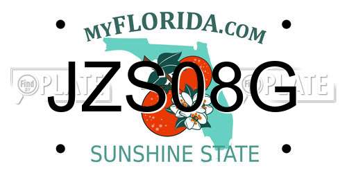 JZS08G Florida License Plate
