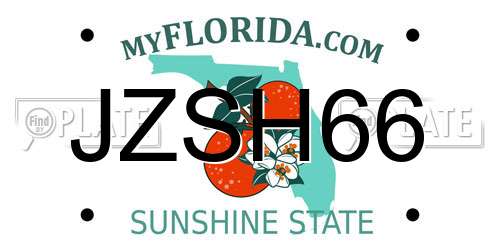 JZSH66 Florida License Plate