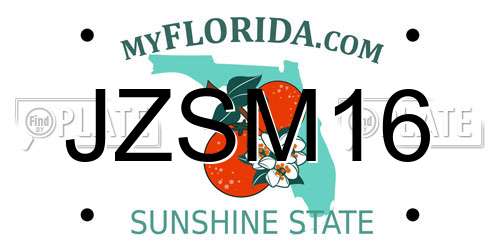 JZSM16 Florida License Plate