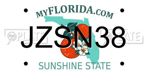 JZSN38 Florida License Plate