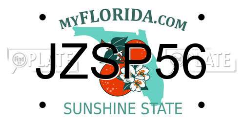JZSP56 Florida License Plate