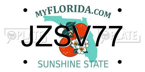 JZSV77 Florida License Plate