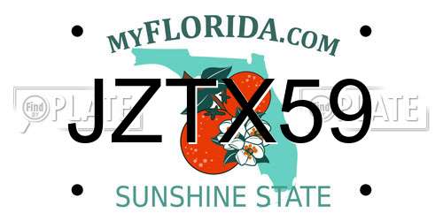 JZTX59 Florida License Plate