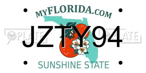 JZTY94 Florida License Plate