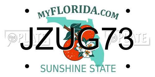 JZUG73 Florida License Plate
