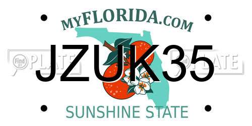 JZUK35 Florida License Plate