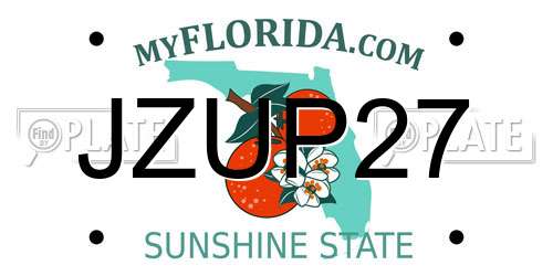 JZUP27 Florida License Plate