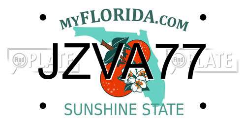 JZVA77 Florida License Plate