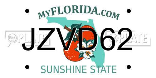 JZVD62 Florida License Plate