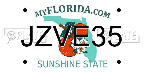 JZVE35 Florida License Plate