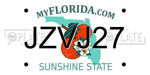 JZVJ27 Florida License Plate