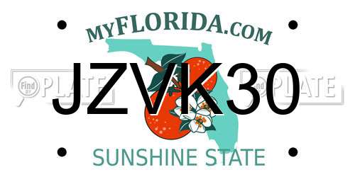 JZVK30 Florida License Plate