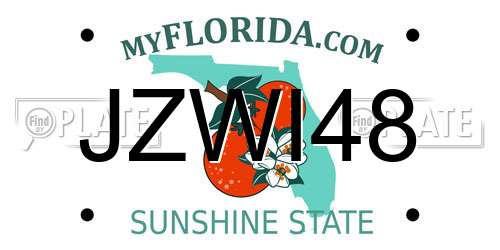 JZWI48 Florida License Plate