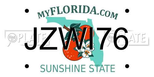 JZWI76 Florida License Plate