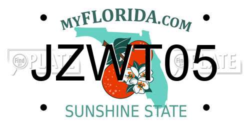 JZWT05 Florida License Plate