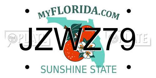 JZWZ79 Florida License Plate