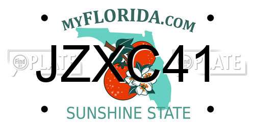 JZXC41 Florida License Plate