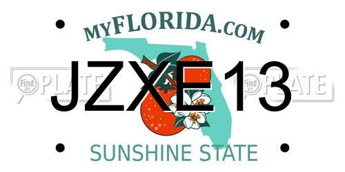 JZXE13 Florida License Plate
