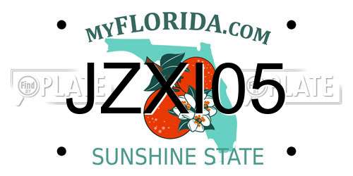 JZXI05 Florida License Plate