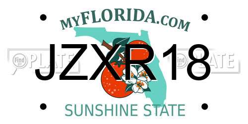 JZXR18 Florida License Plate