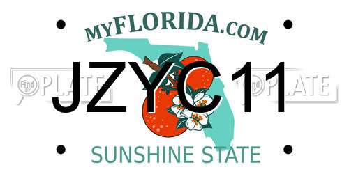 JZYC11 Florida License Plate