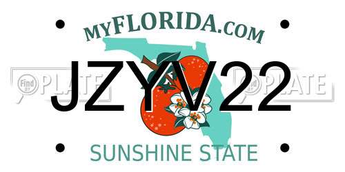 JZYV22 Florida License Plate