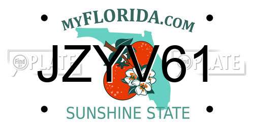 JZYV61 Florida License Plate