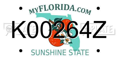 K00264Z Florida License Plate