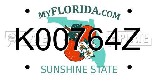 K00764Z Florida License Plate