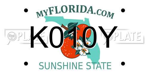 K010Y Florida License Plate
