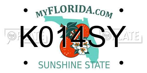 K014SY Florida License Plate