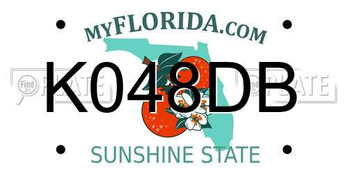 K048DB Florida License Plate