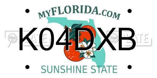 K04DXB Florida License Plate