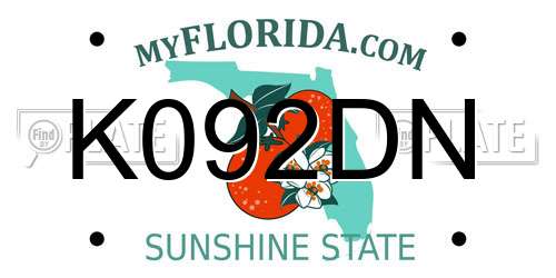 K092DN Florida License Plate