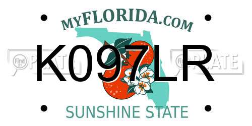 K097LR Florida License Plate