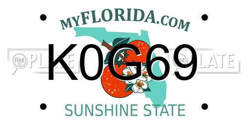 K0G69 Florida License Plate