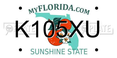 K105XU Florida License Plate