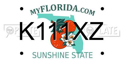 K111XZ Florida License Plate