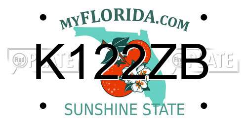 K122ZB Florida License Plate